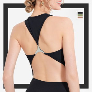 春夏新运动内衣女瑜伽服金属美背文胸带胸垫裸感性感跑步健身背心