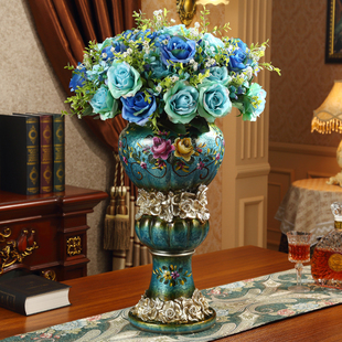 饰品落地大号花瓶插花摆件奢华工艺品 欧式 花瓶复古创意客厅家居装