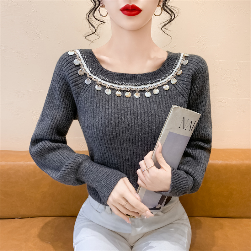 复古重工钉钻针织衫秋冬新款百搭显瘦毛衣打底衫,女装针织衫/毛衣,衣嘉衣服饰 复古重工钉钻针织衫秋冬新款百搭显瘦毛衣打底衫,女装针织衫/毛衣,衣嘉衣服饰