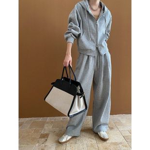 运动套装 司南 阔腿休闲裤 双拉链时髦连帽卫衣 SN6282 随意松弛感