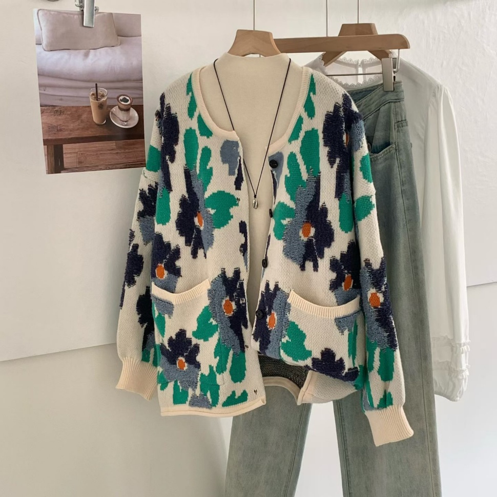 秋冬新款胖mm减龄提花宽松休闲百搭圆领开衫毛衣外套上衣,女装大码女装,衣嘉衣服饰 秋冬新款胖mm减龄提花宽松休闲百搭圆领开衫毛衣外套上衣,女装大码女装,衣嘉衣服饰