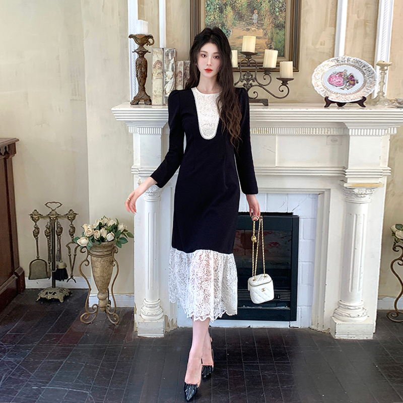 法式蕾丝拼接高级气质显瘦连衣裙,女装连衣裙,衣嘉衣服饰 法式蕾丝拼接高级气质显瘦连衣裙,女装连衣裙,衣嘉衣服饰