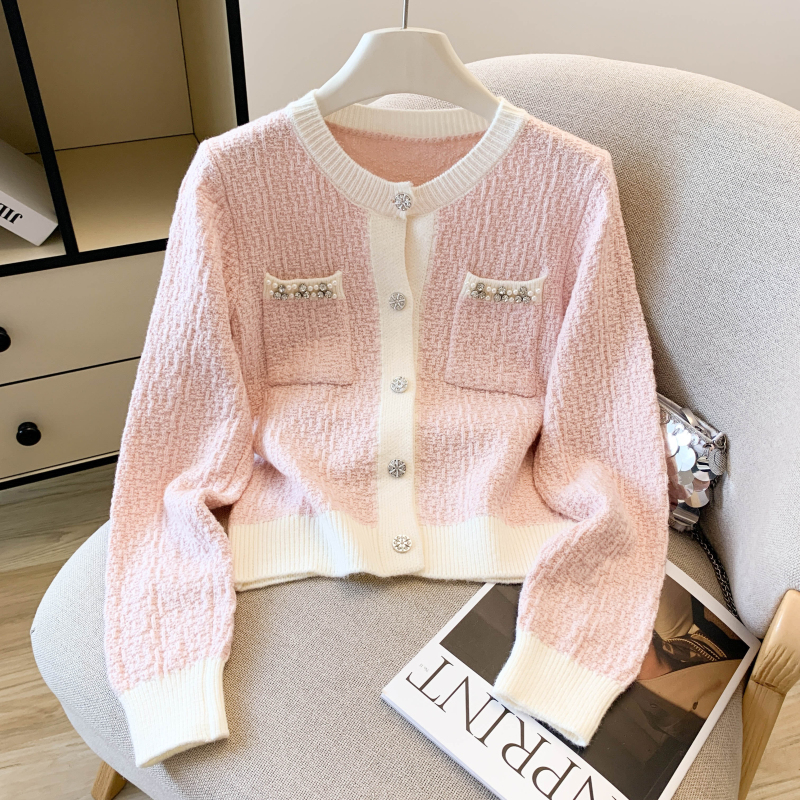 新款针织衫女亮钻小香风毛衣开衫外套气质女士上衣,女装针织衫/毛衣,衣嘉衣服饰 新款针织衫女亮钻小香风毛衣开衫外套气质女士上衣,女装针织衫/毛衣,衣嘉衣服饰