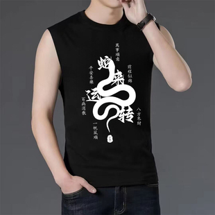 男士背心夏季男装2025新款圆领无袖t恤男款坎肩衣服夏装潮流韩版