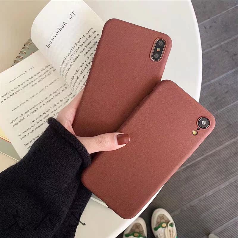 2019简约纯色棕咖色软壳XR苹果XSMax手机壳iphone7/8plus保护套女|ruв категории Цифровые аксессуары, аксессуары для мобильных телефонов, телефон защитный кожух/оболочка - от Buy2taobao.com для оказания профессиональной услуги покупки агента Taobao