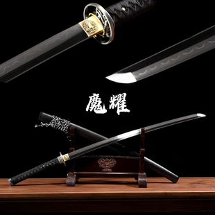 高性能武士打刀手工一体锻打T10钢覆土烧刃镜面刀剑冷兵器未开刃