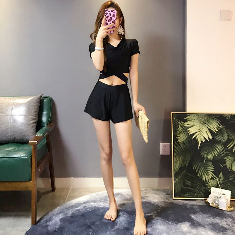 分体泳衣女三件套可爱日系温泉保守遮肚显瘦性感小胸韩国网红泳装