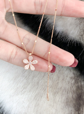 幸运四叶草项链锁骨链