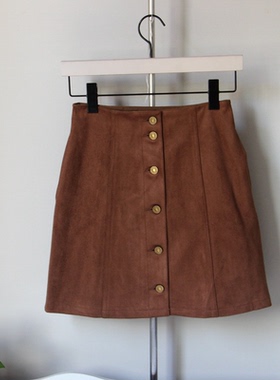 M**ssy鹿皮绒秋冬半身裙通勤纯色a字裙显瘦短裙
