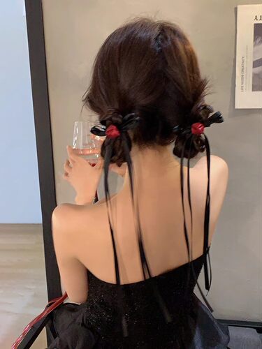 玫瑰飘带蝴蝶结头饰发夹女