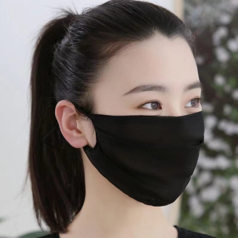 100%桑蚕丝真丝口罩春夏季薄款可水洗易呼吸防晒防紫外线双层透气