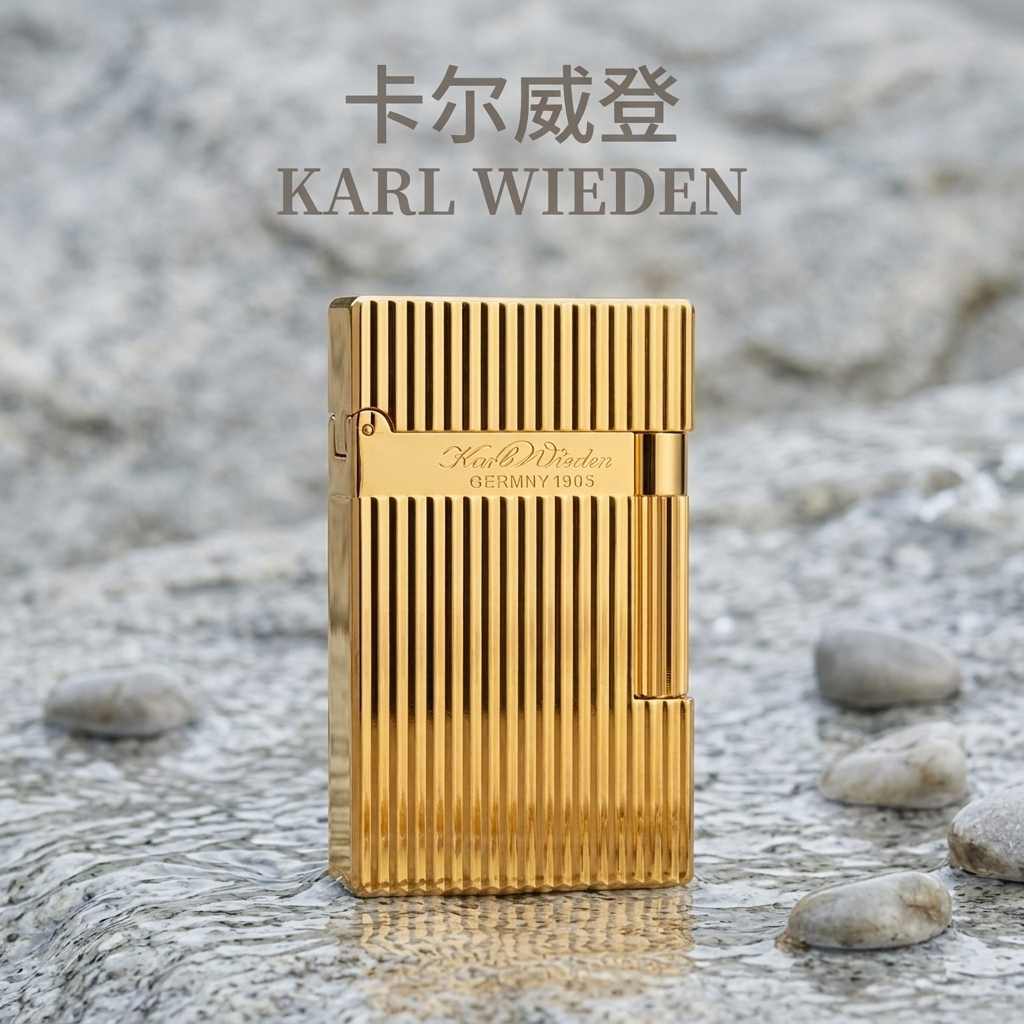 【送赠品】KW卡尔威登煤油打火机高级送礼竖条纹金色商务收藏送男