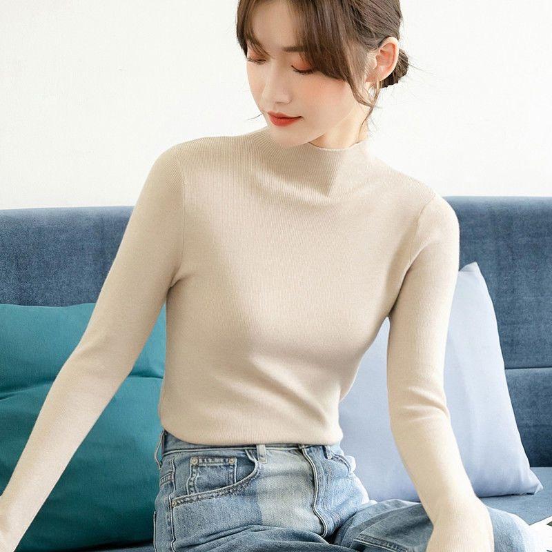 黑色羊毛针织衫保暖内搭打底衫