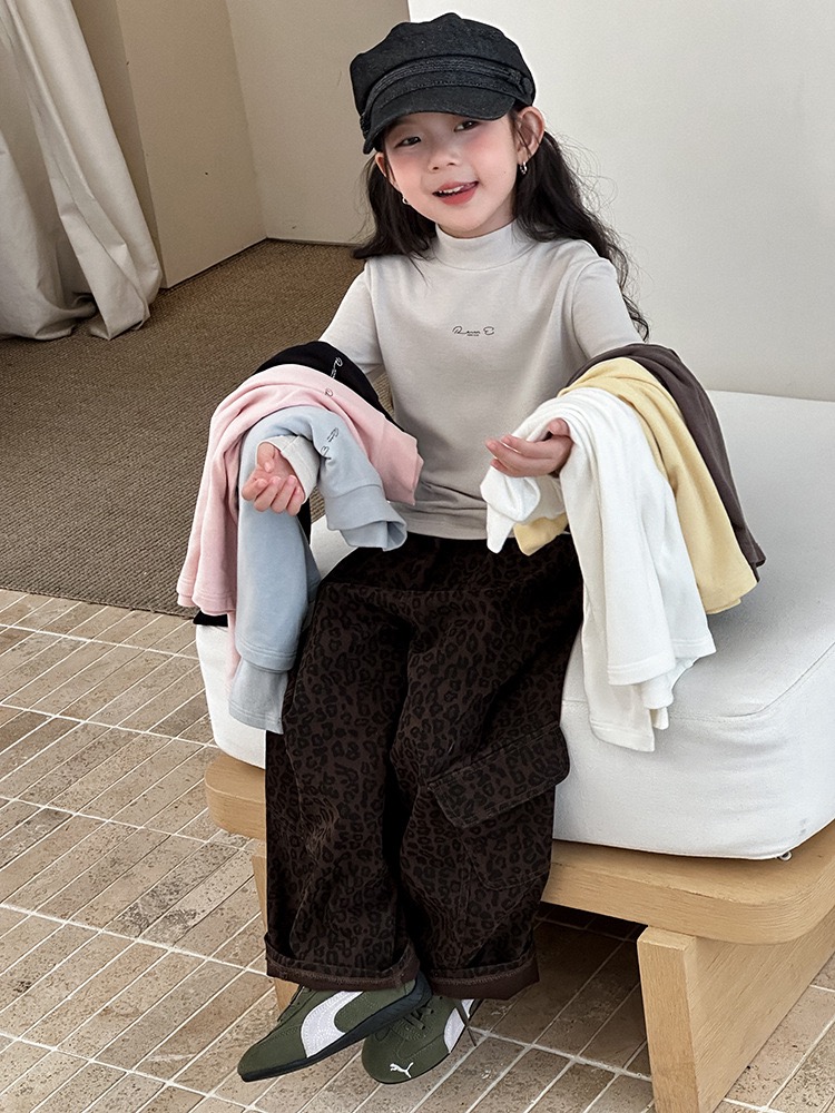 儿童秋冬季黑科技保暖亲肤发热羊绒蛋白中领打底衫上衣