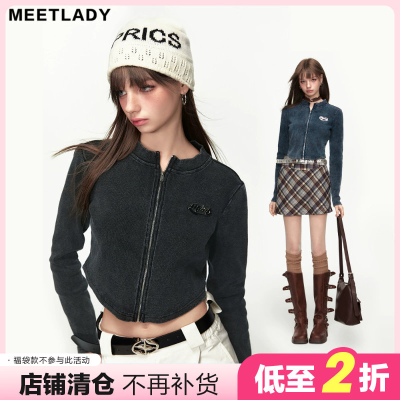 美式复古露腰短款T恤女长袖图片