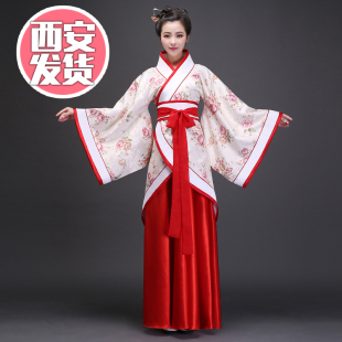 汉服女曲裾嫦娥仙女舞蹈服襦裙戏曲服装演出服古装清新淡雅唐服