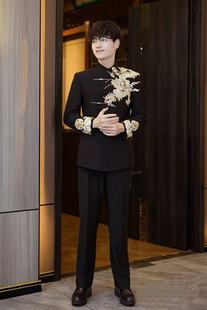 西安租赁新中式中山装西装年会主持人礼服