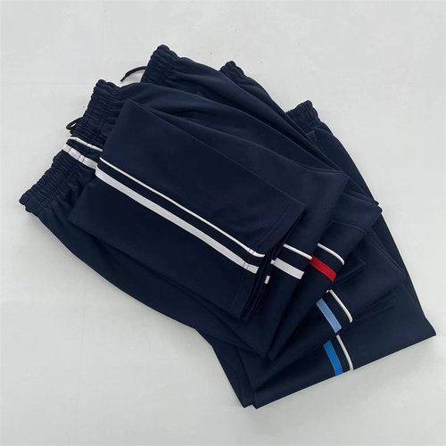 细白条加1cm白红蓝杠宽松校服裤