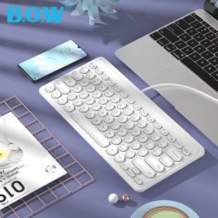 女生打字办公静音 笔记本电脑无线套装 BOW 有线键盘鼠标外接台式