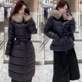 连帽大毛领收腰修身 m蒙家小蛮腰蒙口羽绒服女长短款 高端鹅绒衣
