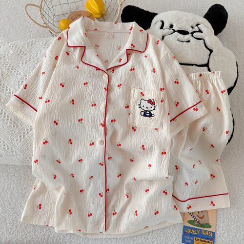 云朵棉新款睡衣女夏季薄款家居服