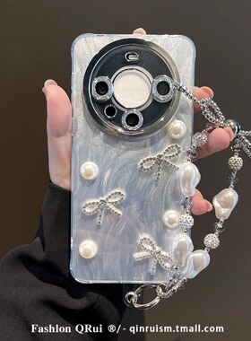 立体珍珠蝴蝶结羽纱适用华为mate70/60/50pro手机壳ins小众p70/60/50pro新款nova13/12prp硅胶荣耀300全包软