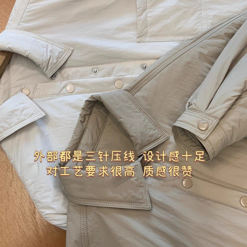 轻薄款衬衫棉服肌理感轻暖弧形下摆通勤简约百搭夹棉衬衣短外套女,女装/女士精品,棉衣/棉服,淘宝优惠券,粉丝福利购,淘宝优惠卷