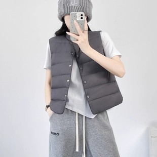 高级感夹棉马甲女短款 棉服叠穿立领背心 2025秋冬轻薄百搭内胆中式