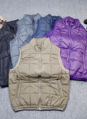 日单 户外男女同款轻量化保暖棉马甲 秋冬季加厚运动立领外套