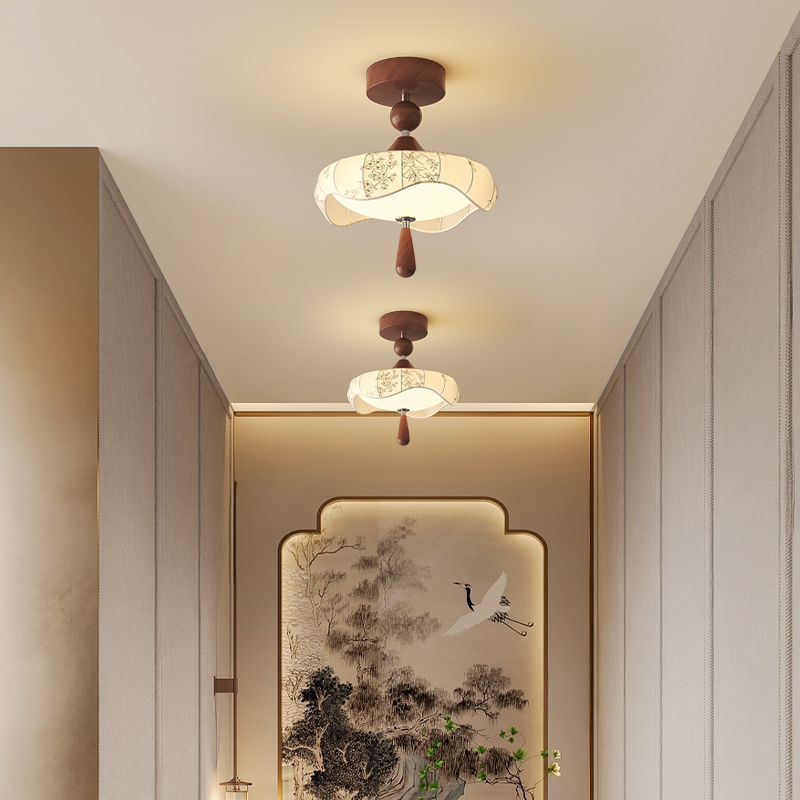 宋式美学中古风布艺卧室创意个性吊灯玄关过道吧台餐饮包间民宿灯
