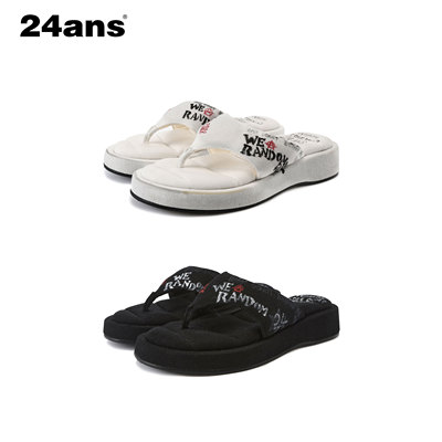 24ANS LTD 朋克grunge拖鞋⑴柔软帆布面料⑵手工涂鸦印花