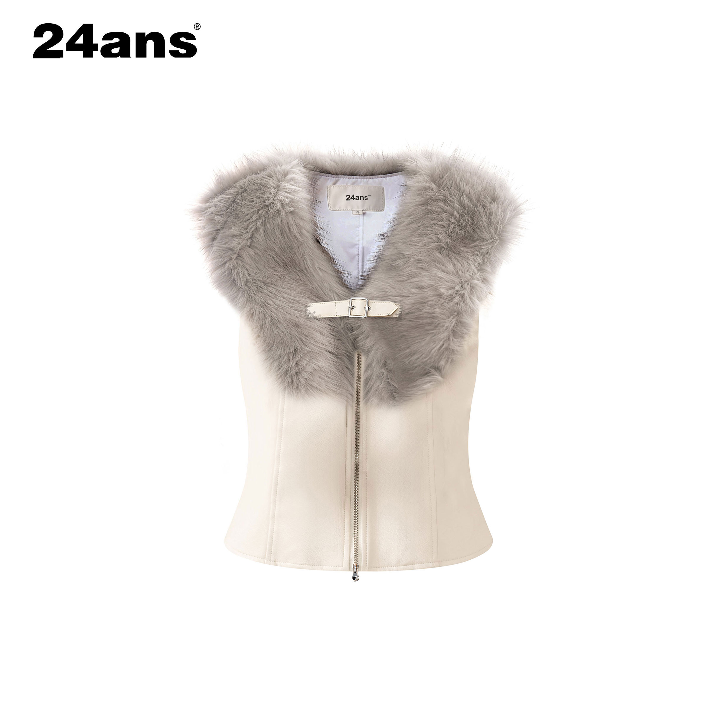 24ANS LTD 倒置两穿 仿皮草马甲