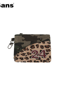 24ANS LTD 朋克grunge卡包 ⑴豹纹迷彩面料 ⑵毛巾圈绣⑶手动铆钉