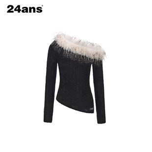 24ANS 毛领斜肩针织 LTD
