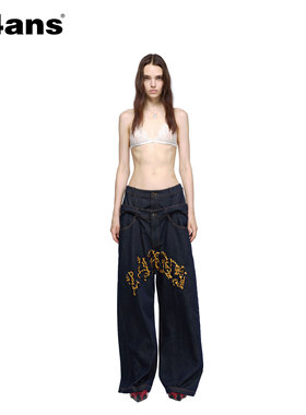 24ANS LTD 已有10年专注于做服装设计｜双腰微掉档刺绣牛仔裤