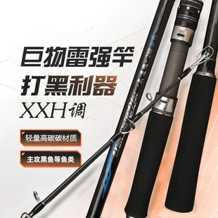 雷强竿锚鱼竿大物巨物竿碳素打黑钓路亚超硬调重雷竿超轻远投