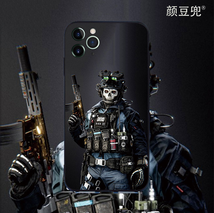 COD14使命召唤硅胶玻璃壳手机壳适用苹果iPhone 11 12 13 14 PRO MAX XS XR 7 8plus 6S华为一加小米vivo防摔