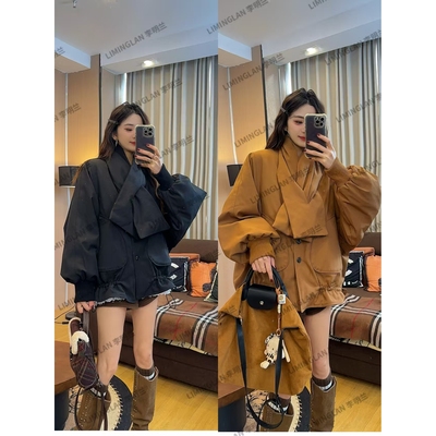 《丽丽姐专享》珩绣2025带围巾90绒保暖抗风羽绒服外套M208647