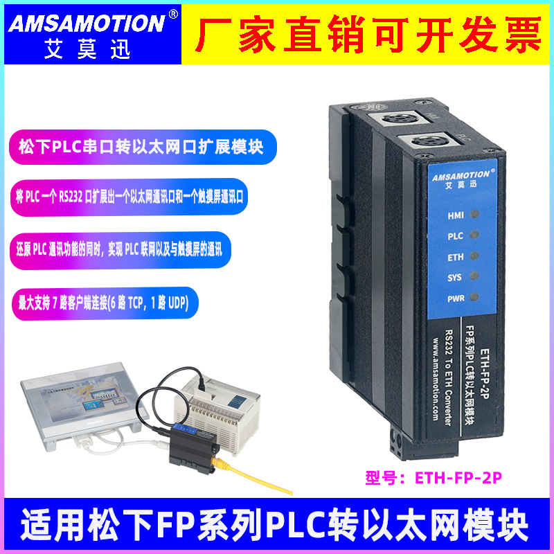 艾莫迅PLC串口转网口通讯模块