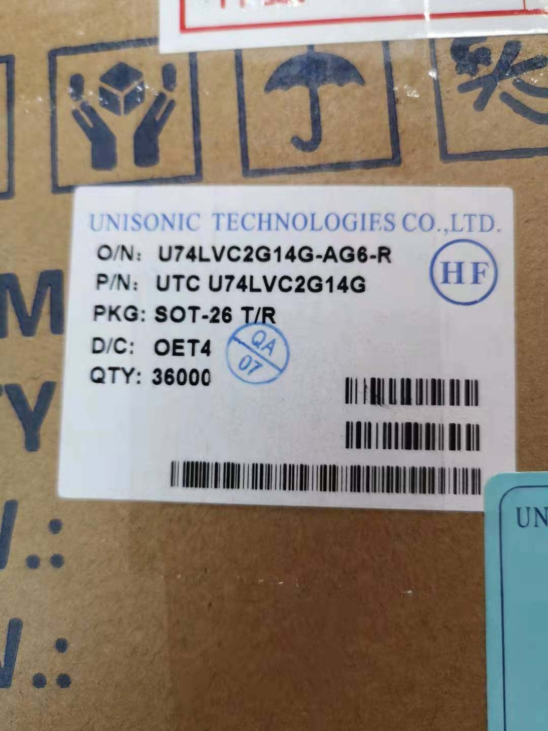 utc/友顺 u74lvc2g14g sot-26 原装现货 反向逻辑ic 可配bom