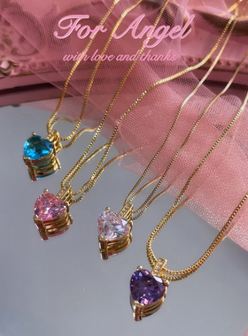 爱心锆石铜镀真金甜美辣妹