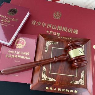【文创】青少年普法模拟法庭专用法槌套装 含民法典宪法 最高人民法院监制 法律人法官检察官文创收藏送人赠礼 人民法院出版社