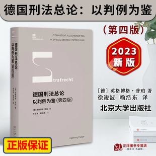2023新书 德国刑法总论 以判例为鉴 第四版4版 英格博格·普珀教授集大成之作 实现理论与实践互动 北京大学出版社9787301339626