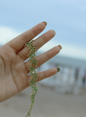 小红书同款DIY梭编森系青藤手链成品