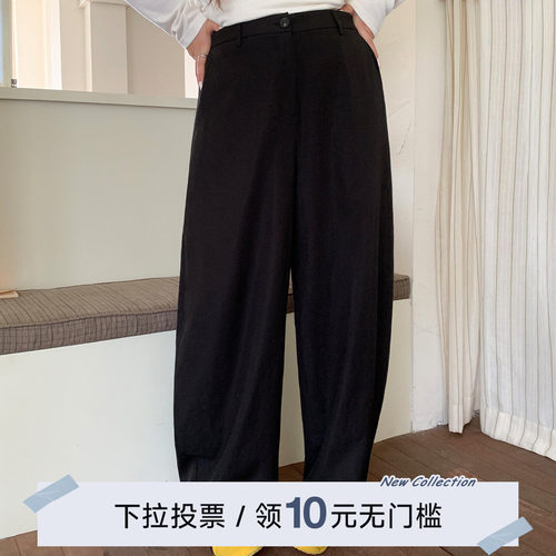 YUZI鱼子极简百搭西服裤微胖大码