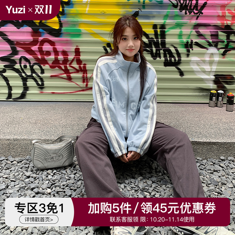 YUZI鱼子上衣鹿皮绒外套休闲运动