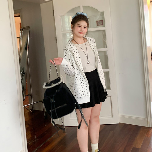 YUZI鱼子爪子印花连帽卫衣外套