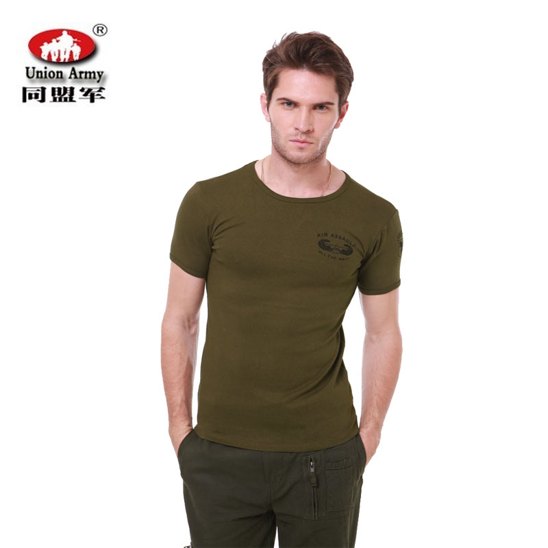 同盟军户外军迷t恤男装夏季短袖T恤弹力体能军绿T恤修身版-封面