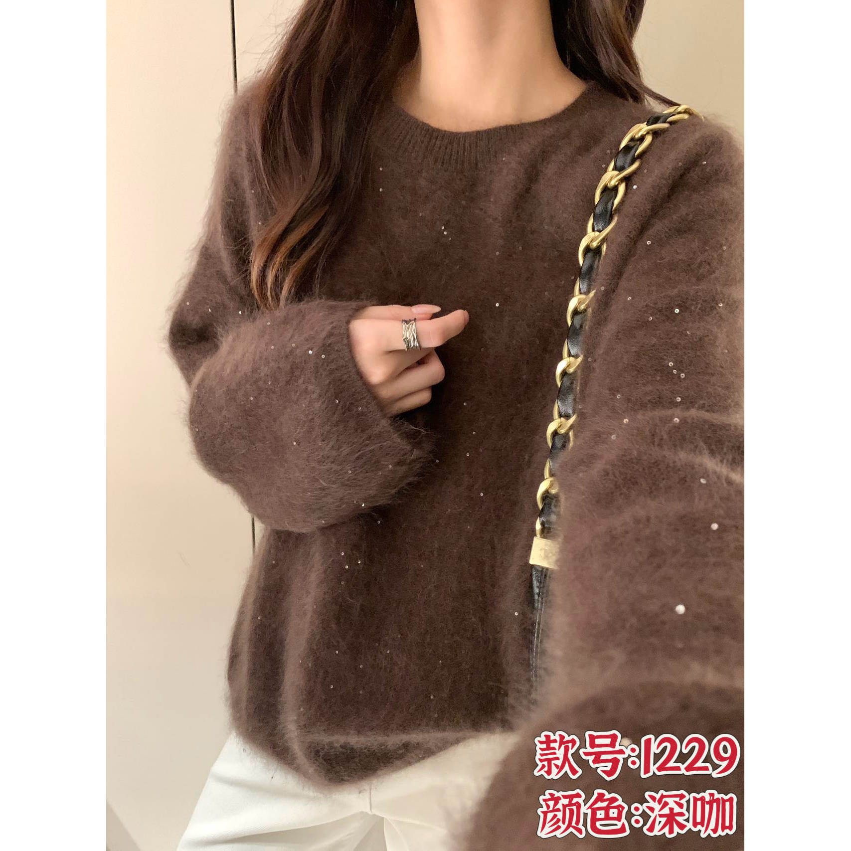 拉毛毛衣女秋冬26外穿新设计