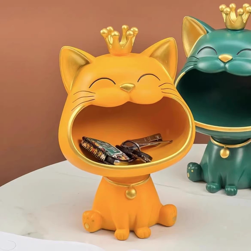 皇冠大嘴猫招财猫家居摆件创意大嘴猫工艺品玄关电视柜收纳